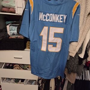 Blue Football Jersey with Lightning Bolt Design